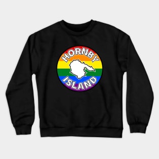 Hornby Island Gay Pride - Rainbow Flag - Round Circle - Hornby Island Crewneck Sweatshirt